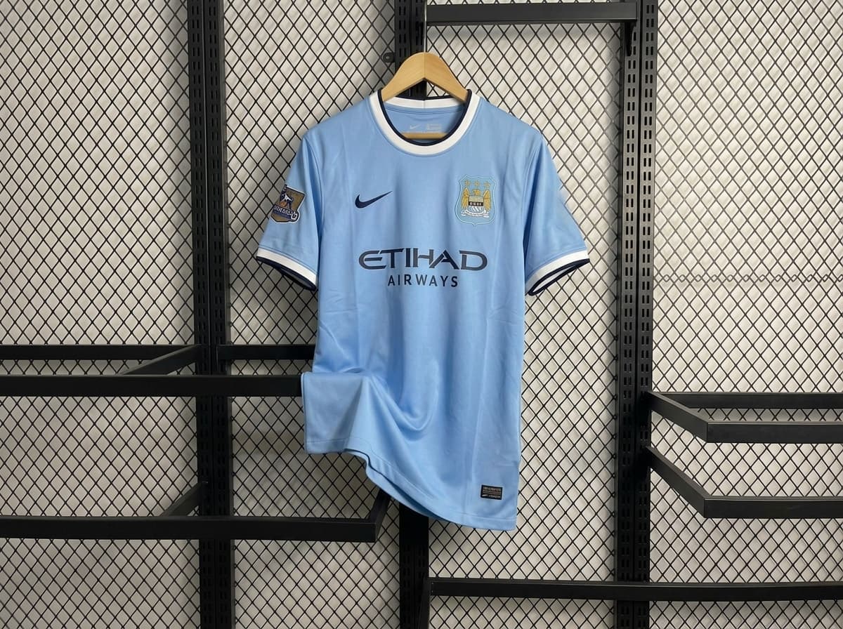 2013-14 Aguero Manchester City Home Kit 2